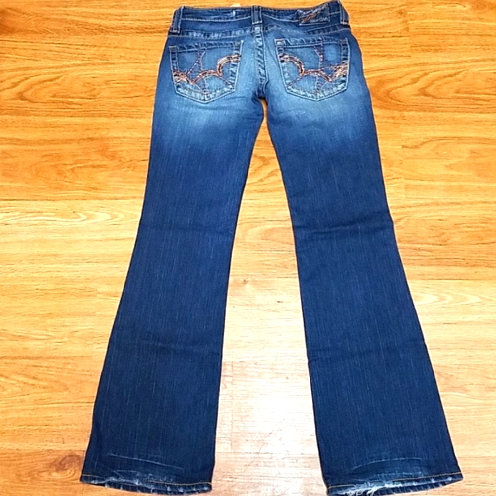 BIG STAR 26x29 2008 CASEY LOW-RISE FIT FADED DISTRESSED DARK WASH BOOTCUT JEANS - Picture 5 of 8